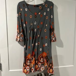 Reborn brand dress with orange and black floral